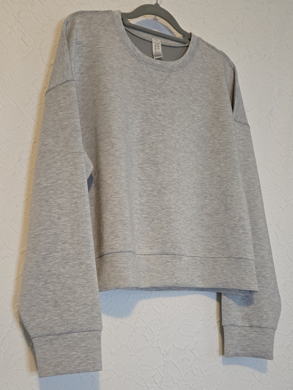 Spanx AirEssentials Gray Crewneck Sweatshirt, Size Large